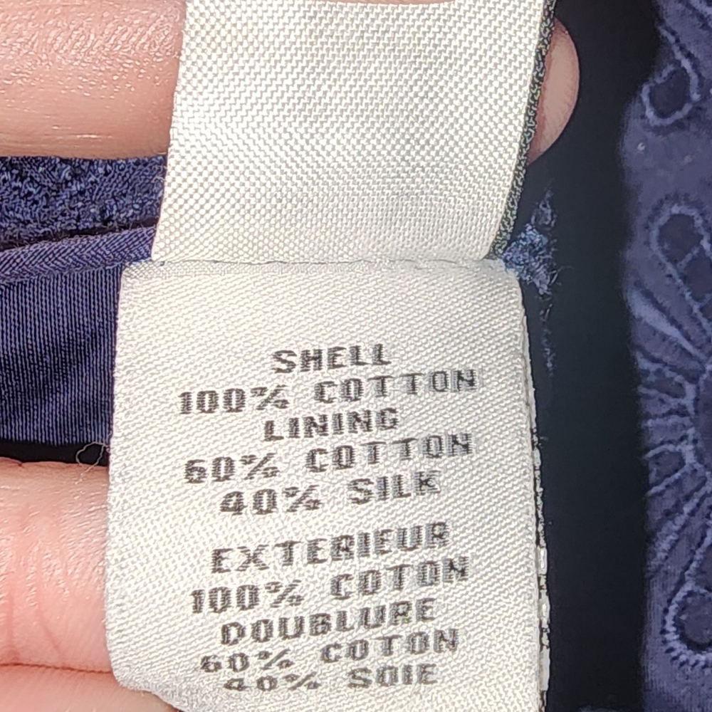 Diane Von Furstenberg Navy Eyelet Mini Dress - Picture 8 of 9